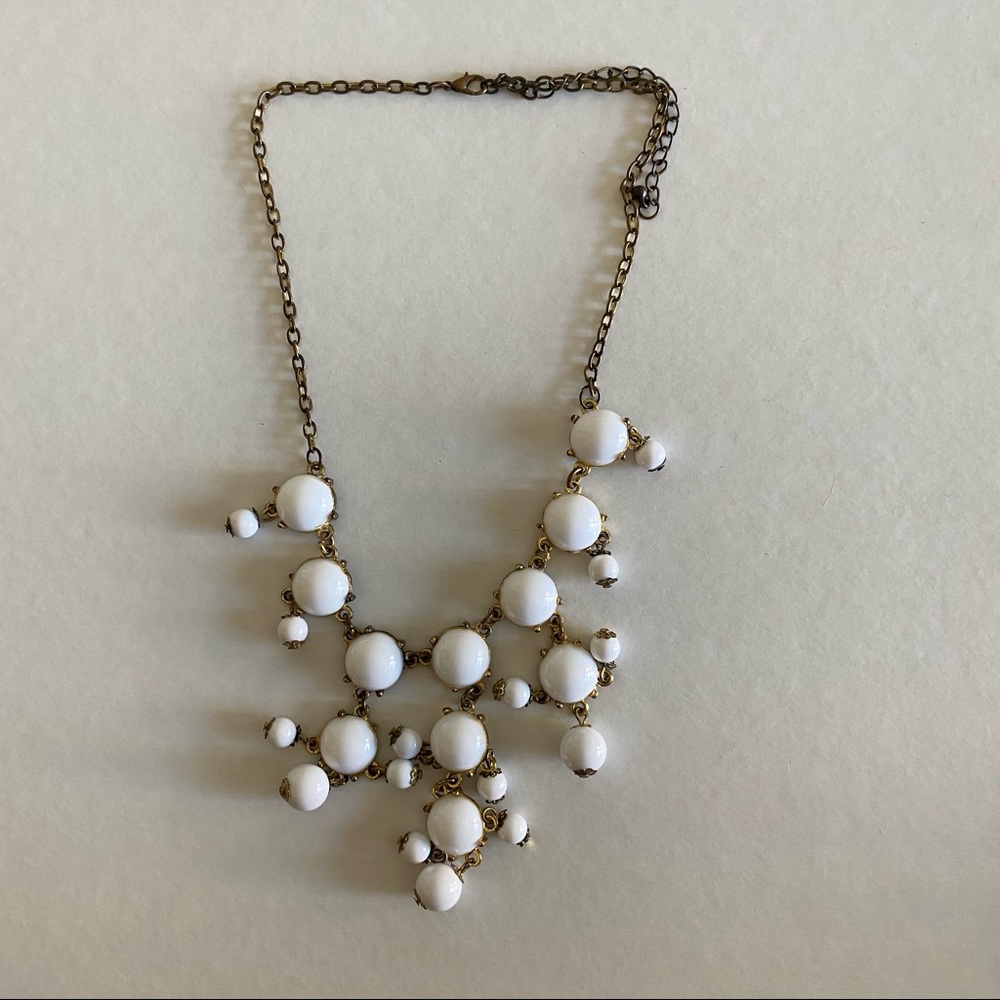 White Bubble Statement Necklace